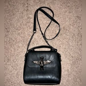 Disney Parks Haunted Mansion Gargoyle Bat Black Purse